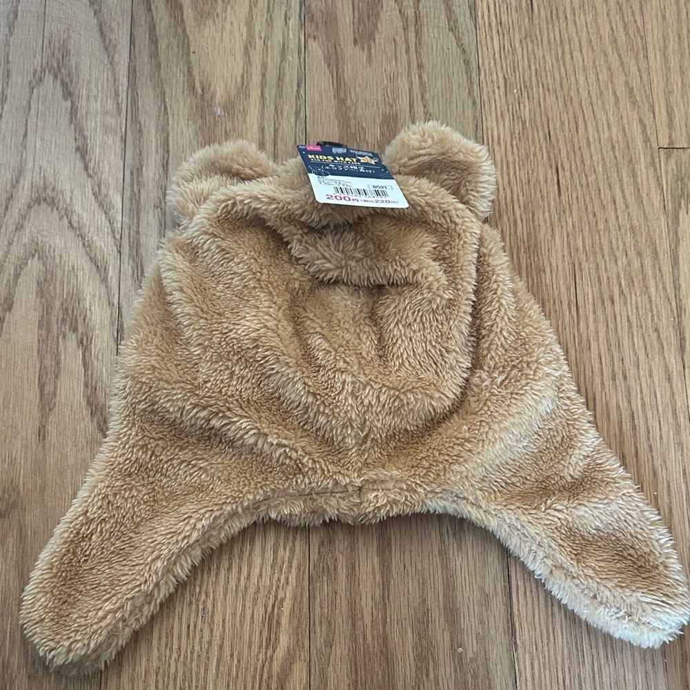 Cozy Tan Kids Bear Hat